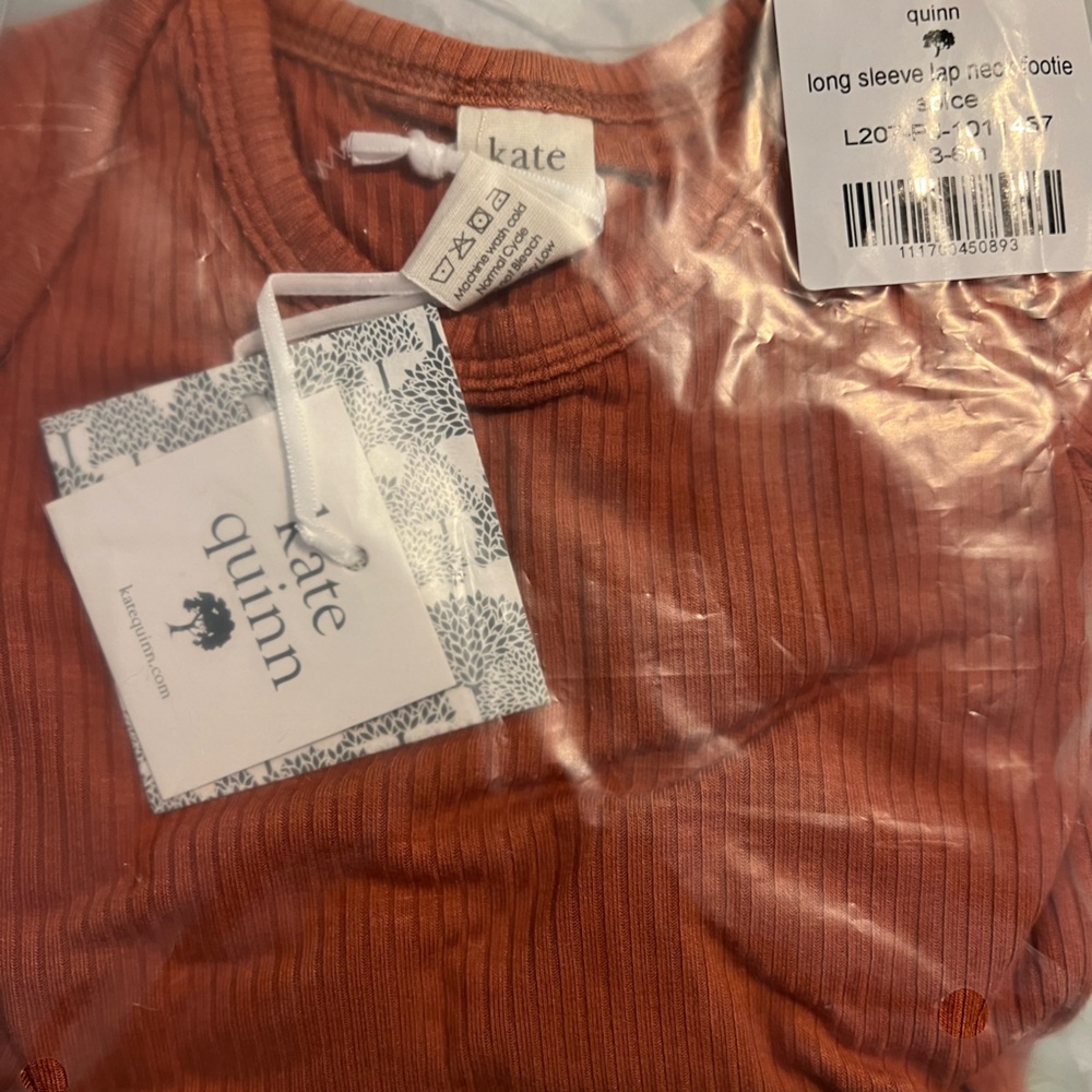 Kate quinn brand new Long sleeve lap neck footie spice color